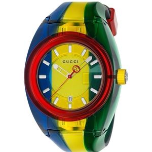 Gucci Sync Multi-Colored Transparent Strap Watch